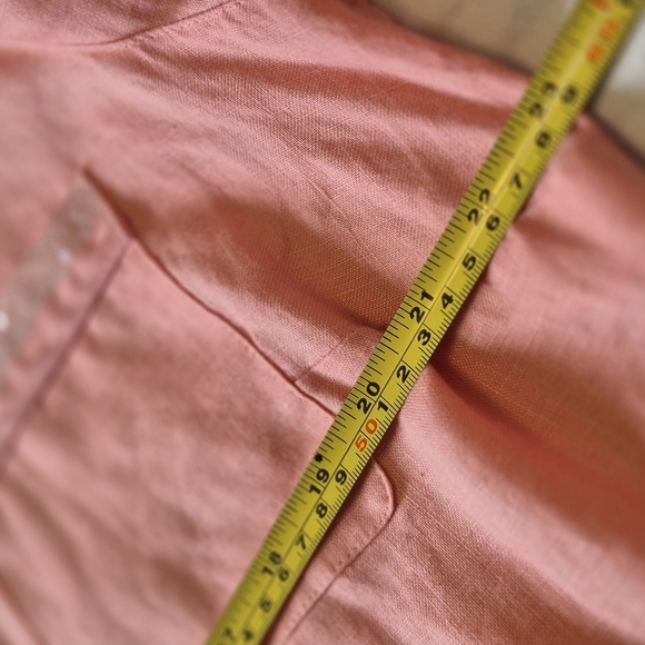 Salmon Button-Up Tunic Blouse With Delicate Accents Xl - Picture 15 of 16